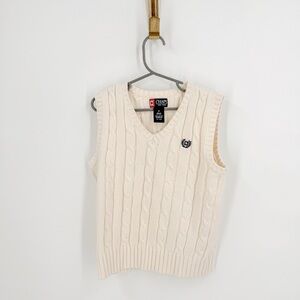 Chaps Cream Cable Knit Kids Vest